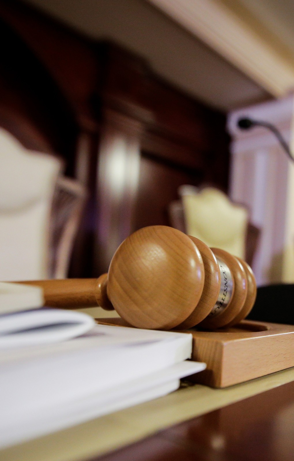 gavel in courtroom